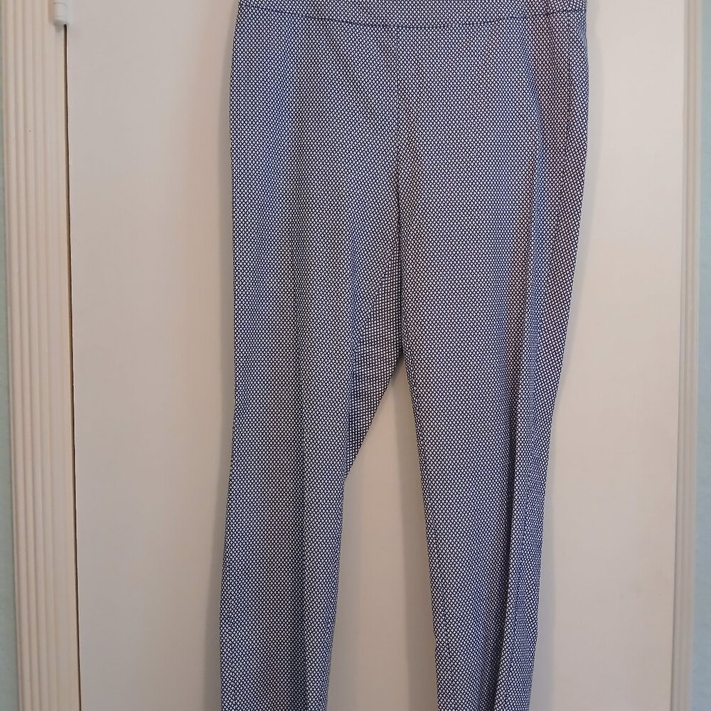 Tribal Stretch Cropped Pants - Jeggings Blue White Size 10
